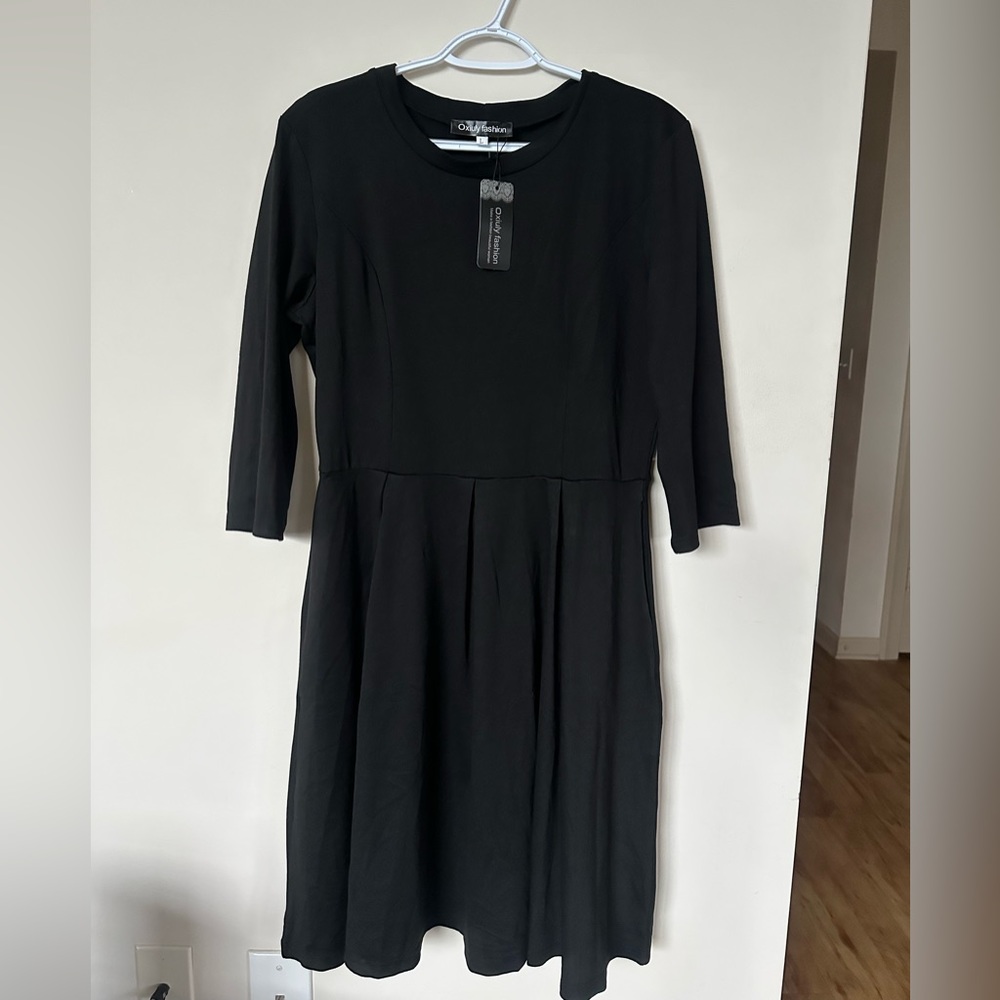 Oxiuly fashion black dress